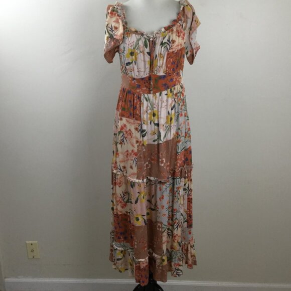 Mainstrip Tiered Rayon Maxi Dress m - Picture 8 of 9